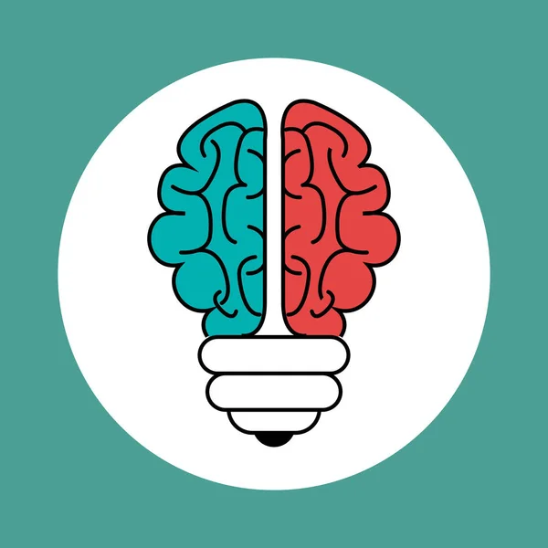 Brain and light bulb design — Stock Vector