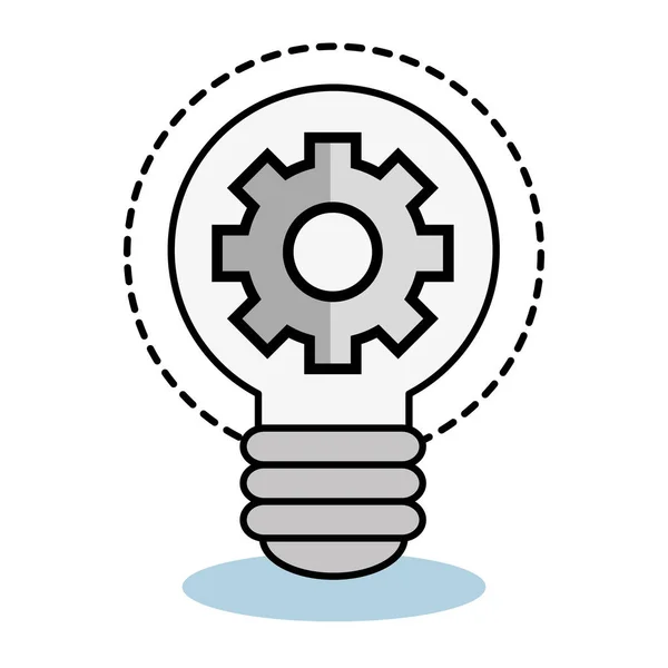 Gloeilamp en gear wheel — Stockvector