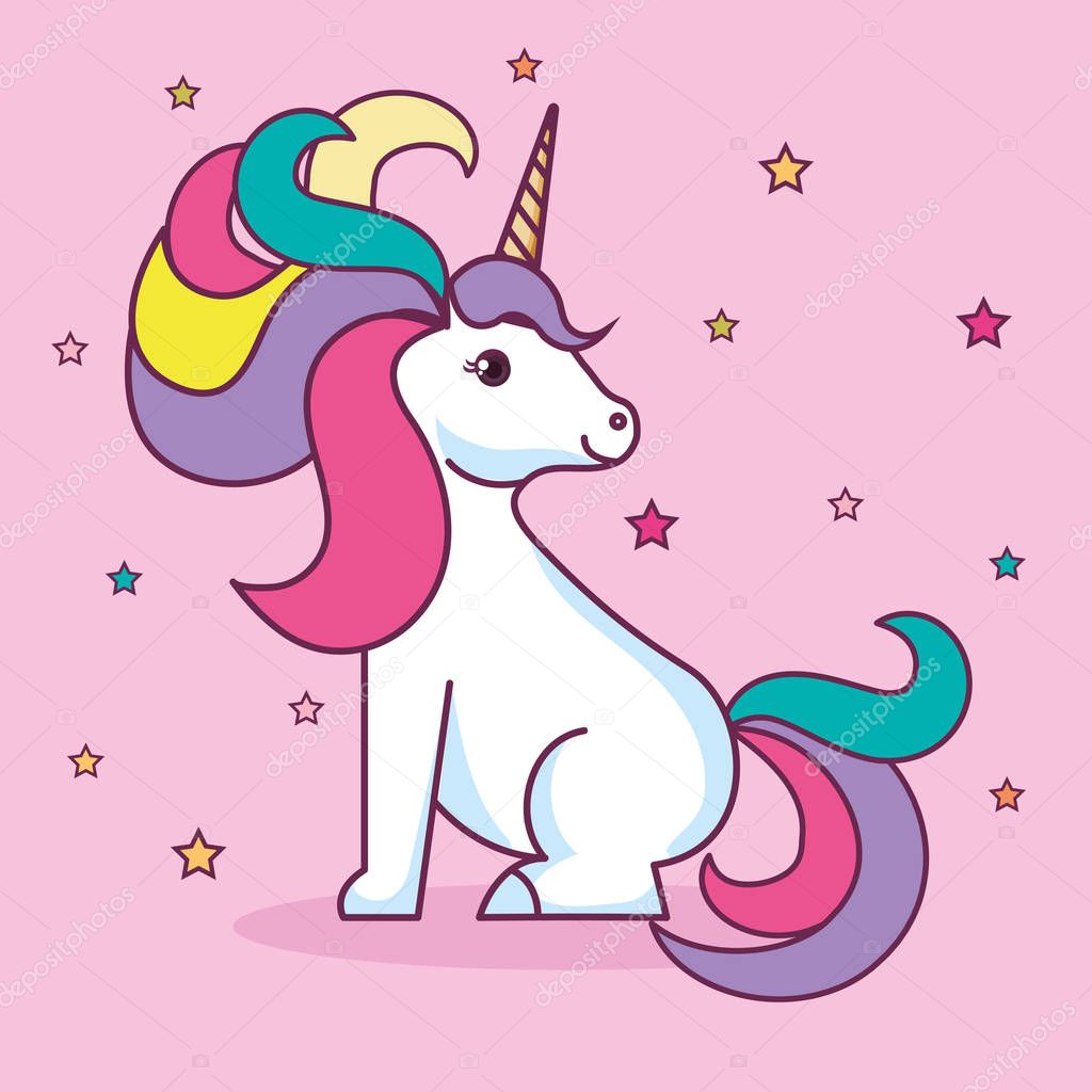 Foto: unicornio lindo | Diseño de unicornio lindo — Vector de stock