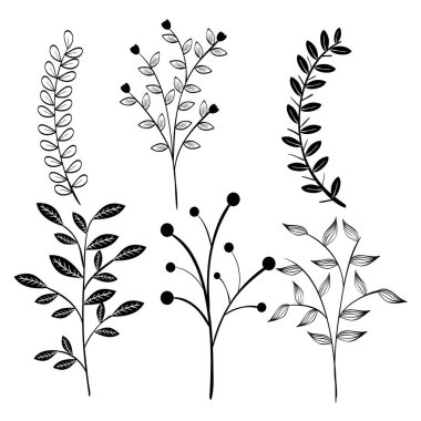 Yaprakları elle çizilmiş tasarım.