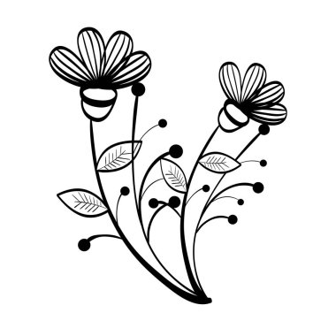 Çizilmiş çiçek tasarım.