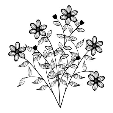 Çizilmiş çiçek tasarım.