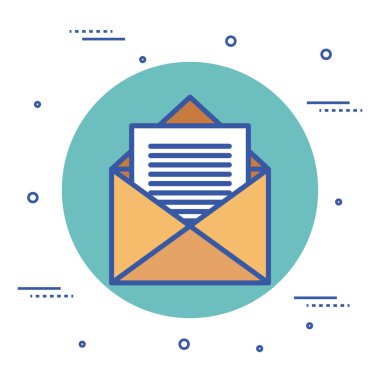 Zarf posta izole simgesi