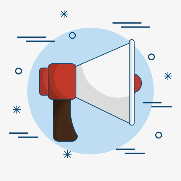Červené a bílé bullhorn ikona — Stockový vektor