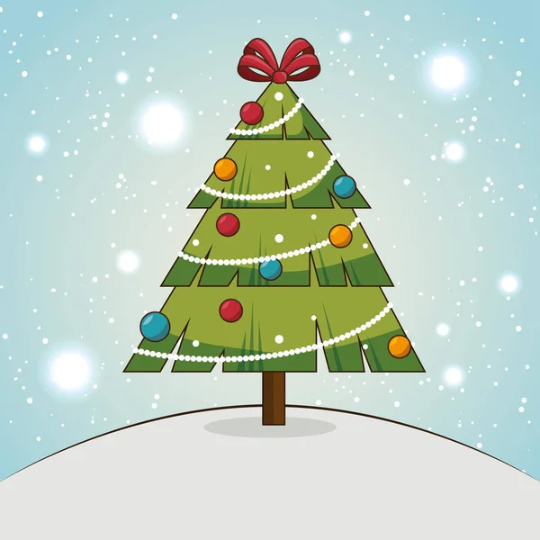 Árbol feliz navidad aislado — Vector de stock