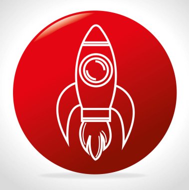 Roket fikir yaratıcı tasarım izole karikatür