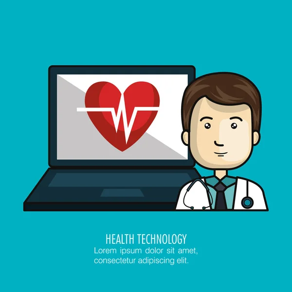 Dijital sağlık teknoloji simgesi — Stok Vektör