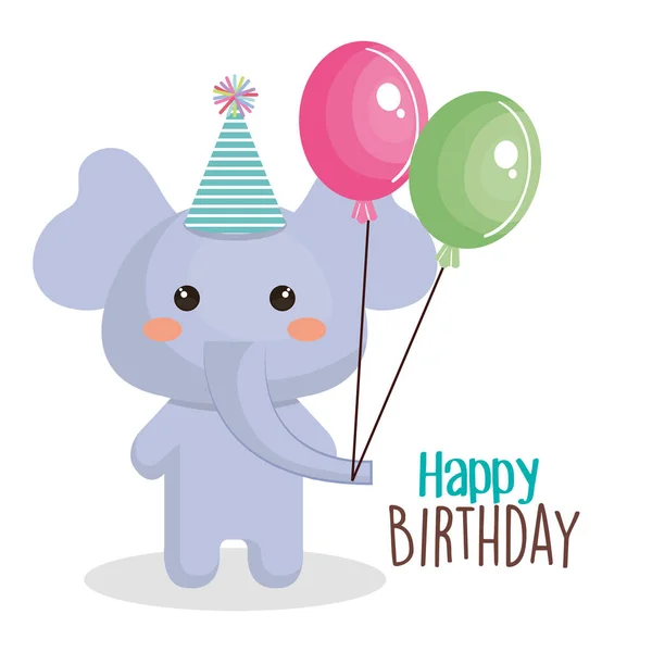 Glückwunschkarte zum Geburtstag mit zartem Tier — Stockvektor
