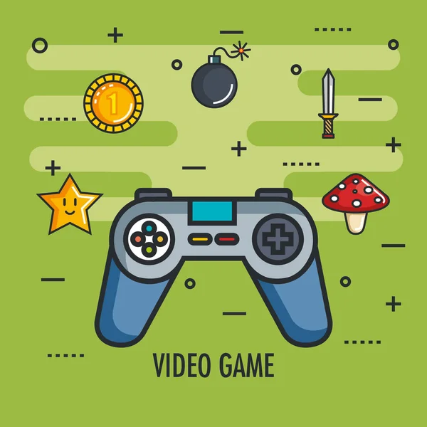 Gamepad kezelőegység videojáték eszköz digitális — Stock Vector