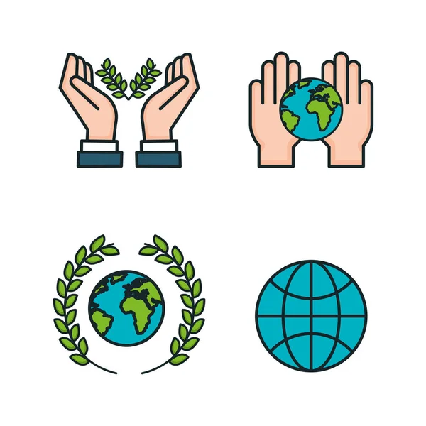 Símbolos paz para ícones do dia de paz internacional —  Vetores de Stock
