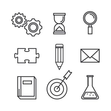 simgeler yaratıcı bir fikir strateji koleksiyonu ayarla