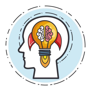 baş insan roket beyin ampul fikir güç