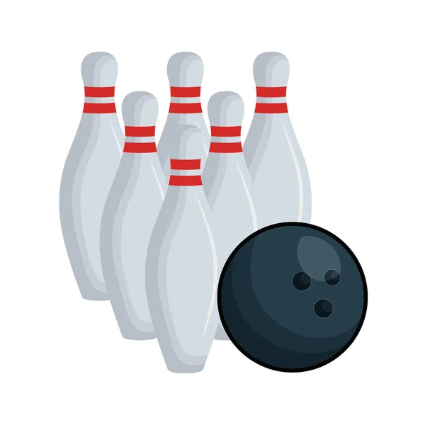 Bowling sport utrustning-ikonen — Stock vektor