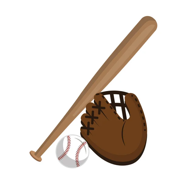Ikona na białym tle sport baseball — Wektor stockowy