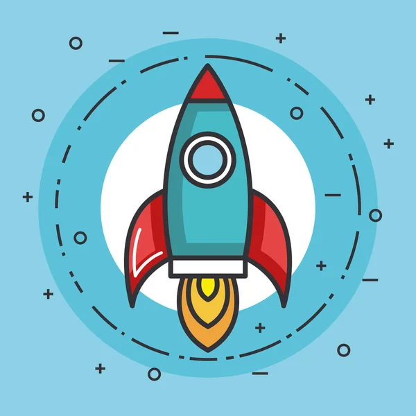Ruimte raket lancering creatief idee — Stockvector