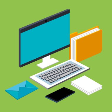 bilgisayar cep telefonu posta dosya klasör belgeler iş öğeleri