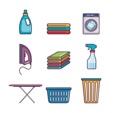 Çamaşırhane ve Kuru Temizleme simgeler