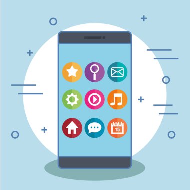 onun perde app simgeleri ile Smartphone
