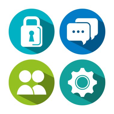 toplama Internet simgeler yuvarlak web düğmeleri