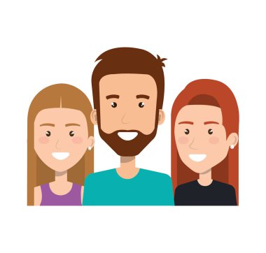 Grup insanlar genç portre birlikte arkadaşlar