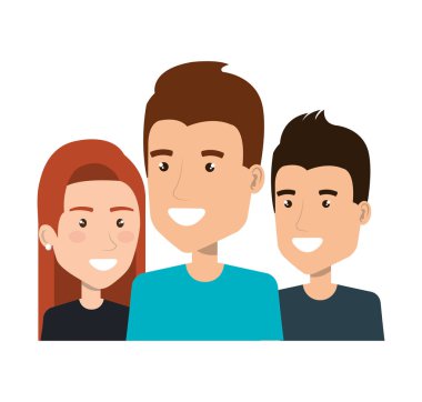 Grup insanlar genç portre birlikte arkadaşlar