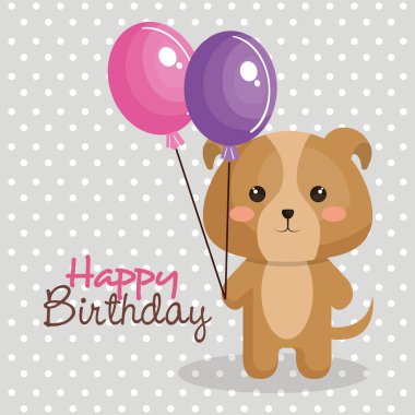 mutlu doğum günü kartı ile ihale hayvan