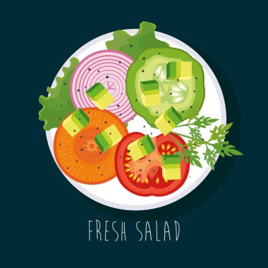 taze salata sağlıklı gıda ile çanak