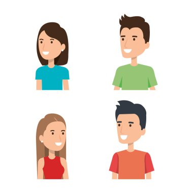 genç insanların portreleri kadın ve erkek yüz