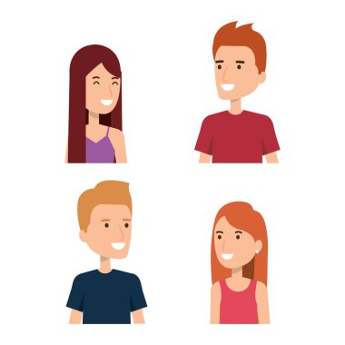 genç insanların portreleri kadın ve erkek yüz