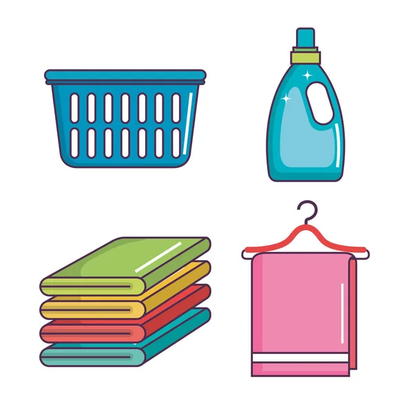 洗衣和清洁家庭家政套装 — 图库矢量图片