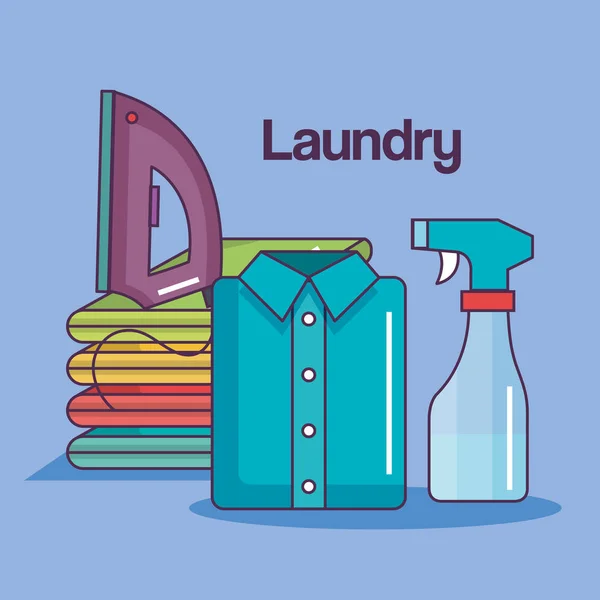 Stapel frischer Wäsche säuberlich gestapelt nach dem Bügeln — Stockvektor