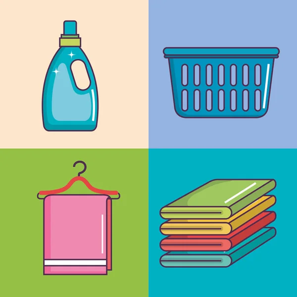 Υπηρεσίες πλυντηρίου και καθαρισμού εσωτερικού καθαρισμού — Διανυσματικό Αρχείο