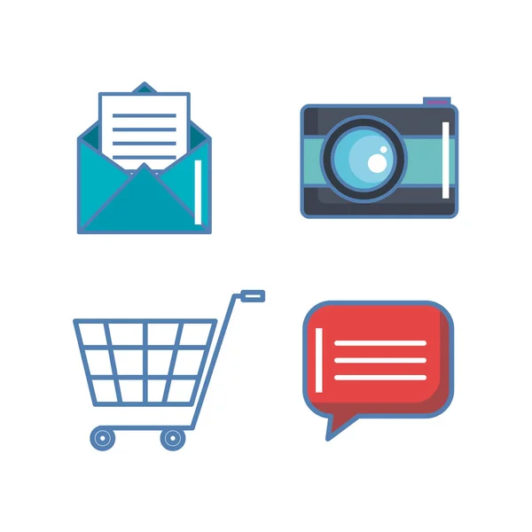 Icons for mobile app marketing and online shopping — Stock Vector