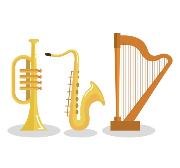 Set of musical instruments event symbols vector — Stock Vector