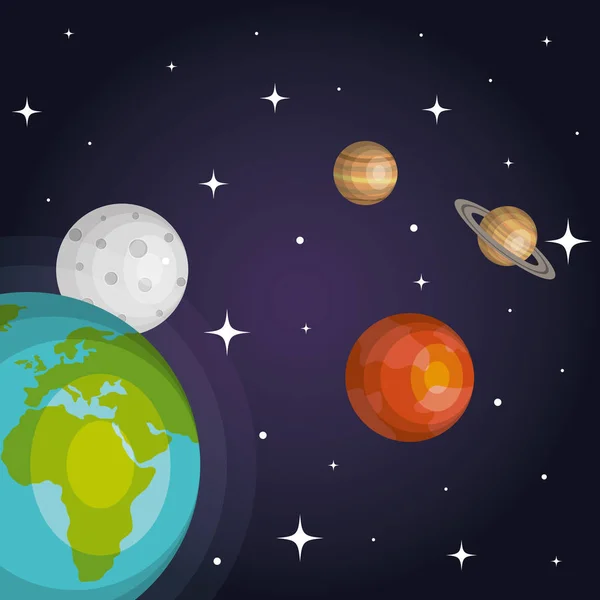 Os planetas do sistema solar astrologia espacial — Vetor de Stock