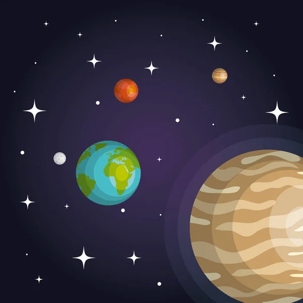 Planetene i solsystemets astrologi i rommet – stockvektor