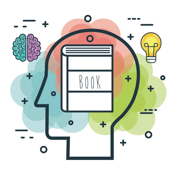 Creative profile and brain — Stock Vector