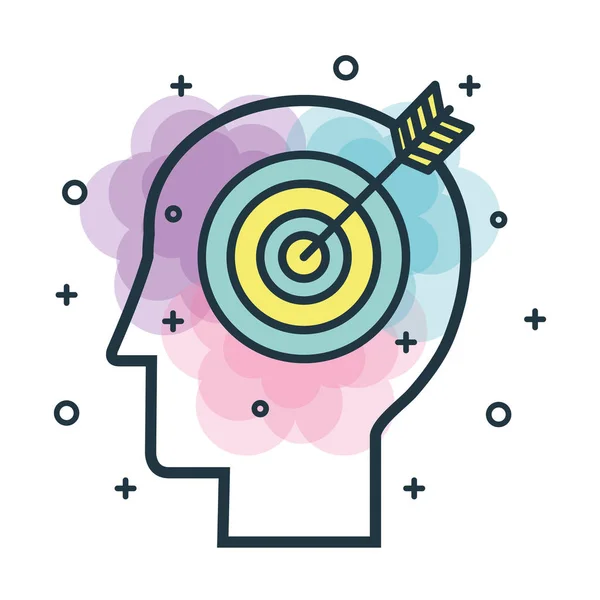 Kreatives Profil und Gehirn — Stockvektor