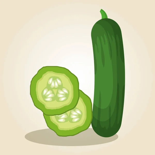 Gurken frisches und gesundes Gemüse — Stockvektor