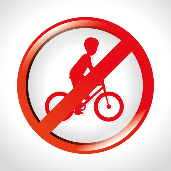 Verbot Fahrrad-Ikone Design isoliert — Stockvektor