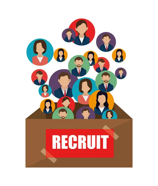 Ressources humaines recruter embauché conception isolé — Image vectorielle