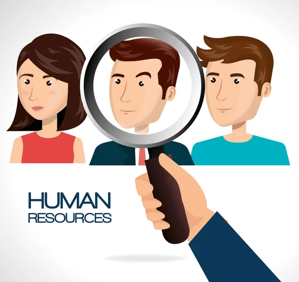 Ressources humaines recruter conception de recherche isolé — Image vectorielle