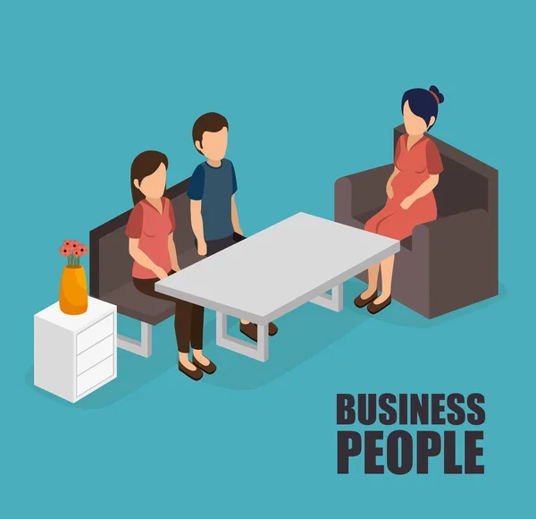 Bubusiness people isométrie design — Image vectorielle