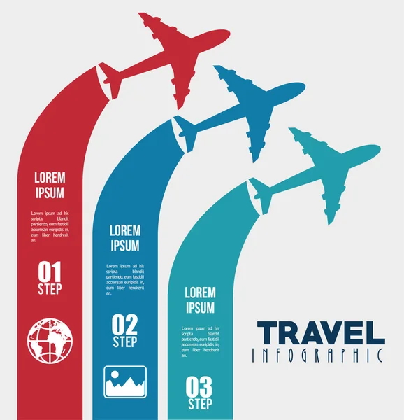 Desain infografis perjalanan - Stok Vektor