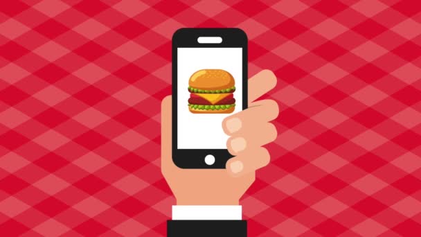 Fast food online — Stok video