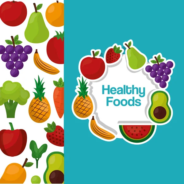 Alimentos saudáveis estilo de vida —  Vetores de Stock