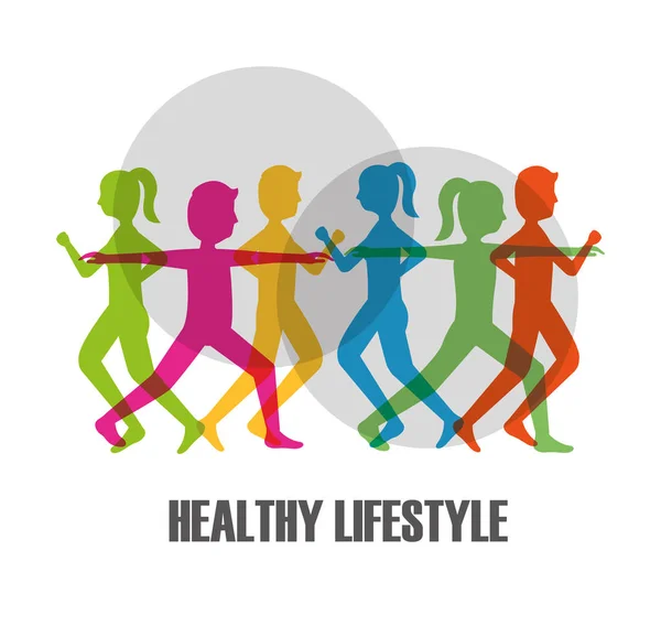 Estilo de vida saudável comida esporte — Vetor de Stock