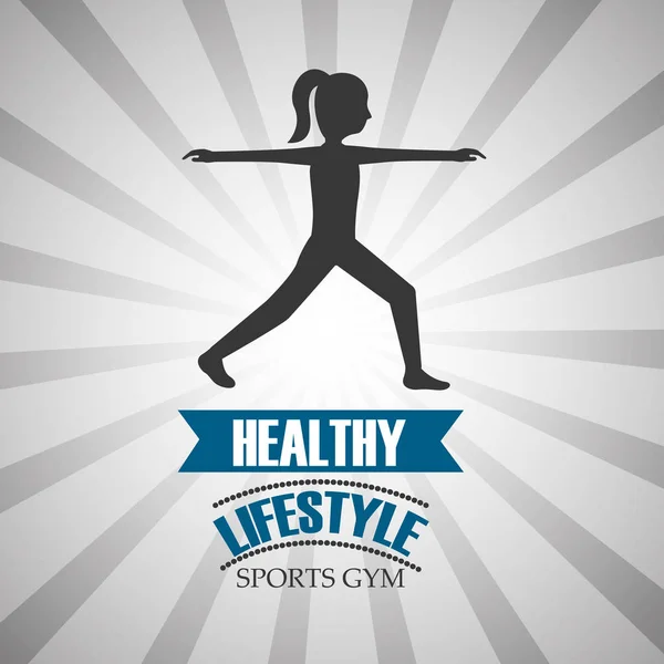 Hälsosam livsstil idrott mat — Stock vektor