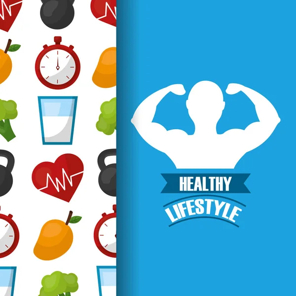 Healthy lifestyle sport food — Stock Vector