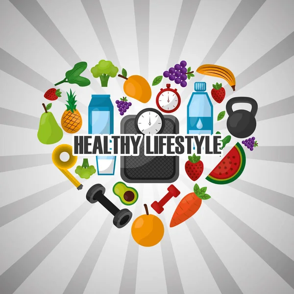 Zdrowy styl życia sport żywności — Wektor stockowy